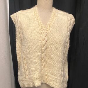 Vintage Cream V-Neck Sweater Vest